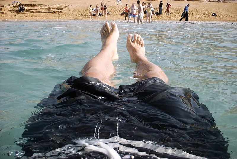 Floating in the Dead Sea