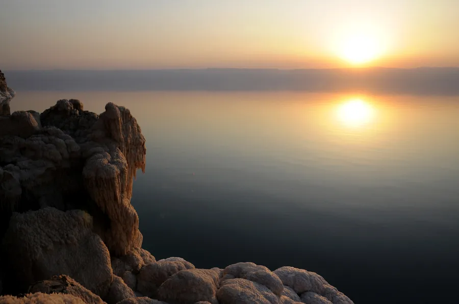 Sunset dinner by the Dead Sea