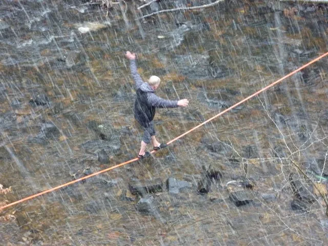 Tightrope Walker - Man Crossing the River