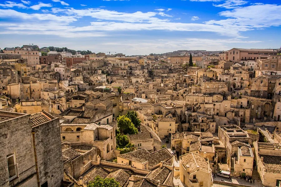Viewpoint of Matera and Sassi in Via Belvedere
