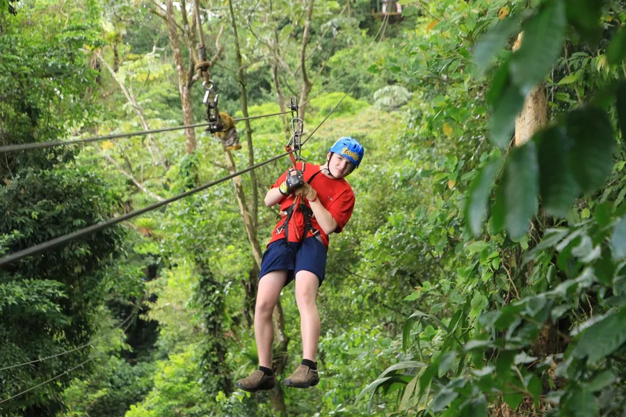 Zip-lining over the Cetina River Gorge